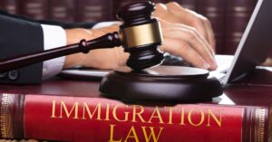 Immigration citizenship law book and gavel on attorney desk in Wenatchee