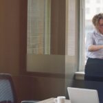 Two women talking in a law office